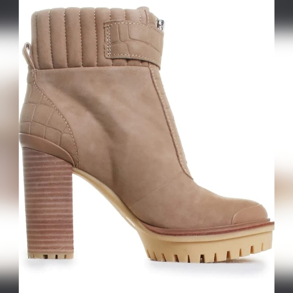 VINCE CAMUTO Everla Croc Embossed Platform Ankle Bootie in tortilla #461 - Picture 5 of 8